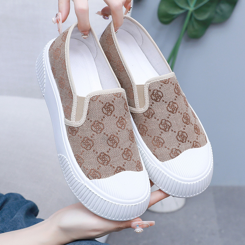 Fashionable women's shoes 2026 spring/summer new print design breathable canvas shoes versatile and comfortable casual shoes free shipping