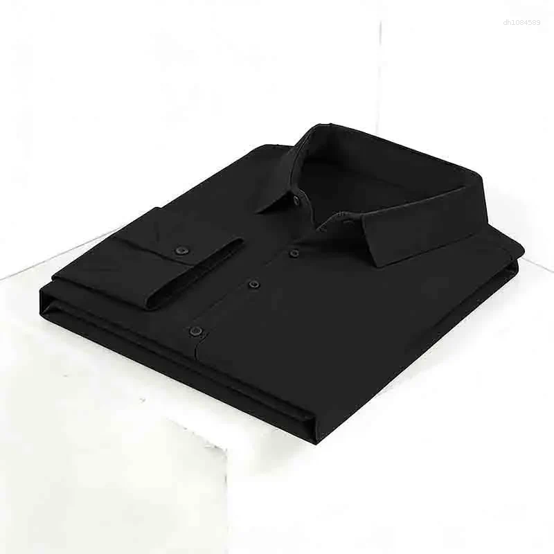 Men's T Shirts Stretch Long Sleeve Dress Shirt Wrinkle-Resistant Business Casual Button Up Top