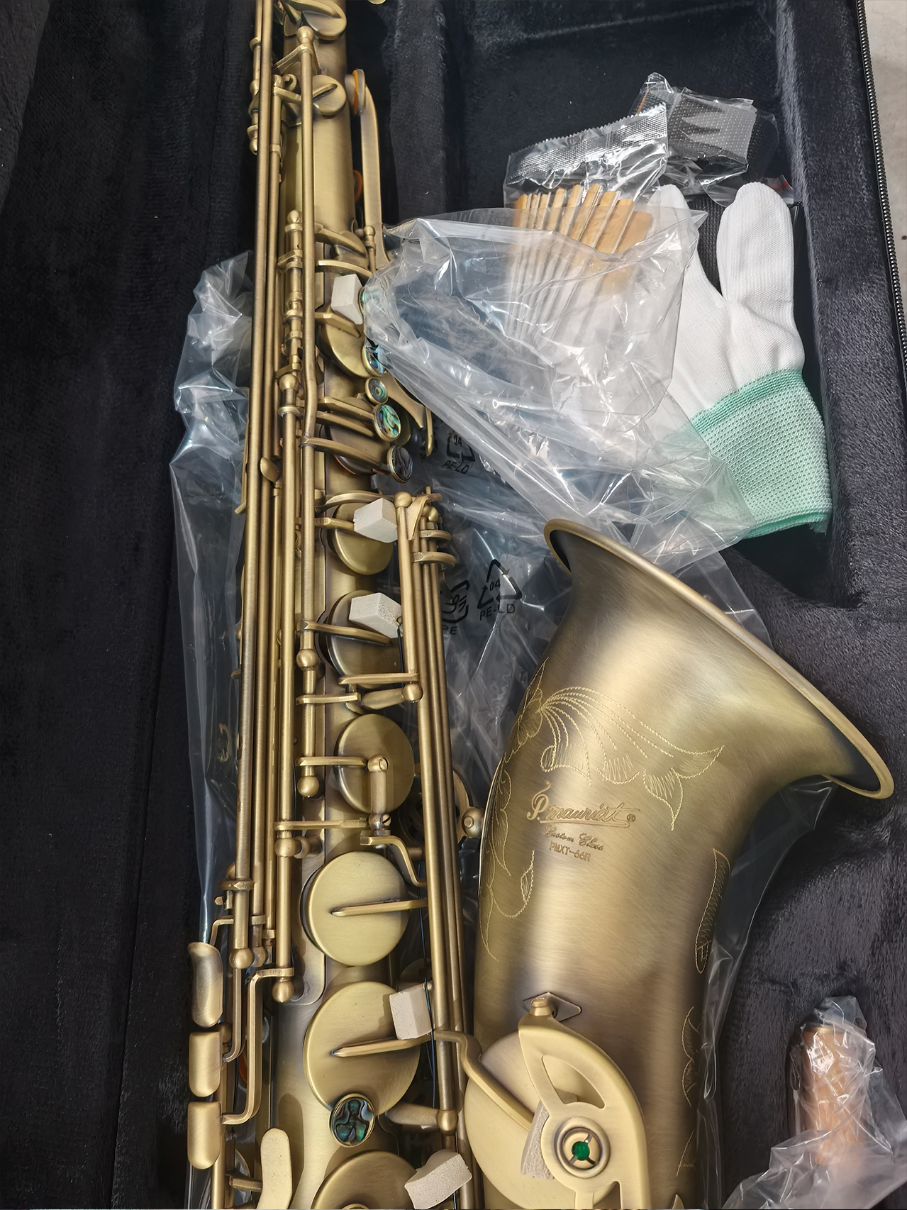 Vintage PMXT-66R Antique Bronze Tenor Saxophone B-flat Brass Woodwind Instrument with Accessories sax tenor