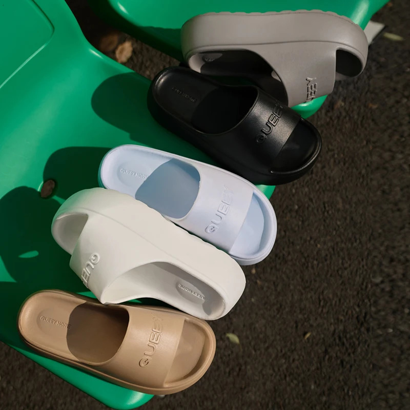 Stylish Women Slippers 6cm Thick Sole Pressure Distribution Soft Bouncy Comfort Beach Sandals Anti Slip Lightweight Shoes 260409