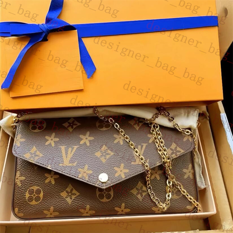 10A Designer Shoulder Bags 3/p Set Top Luxury Designer Bag Fashion Shoulder Bag Women Classic Flower Pochette Felicie Bag Leather Clutch Coin Purse Messenger bags