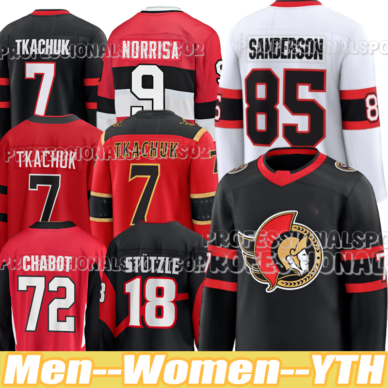 #7 Brady Tkachuk Jersey Ottawa Hockey Jersey Senator Jersey #18 Tim Stutzle #19 Drake Batherson #28 Claude Giroux #85 Jake Sanderson #72 Thomas C