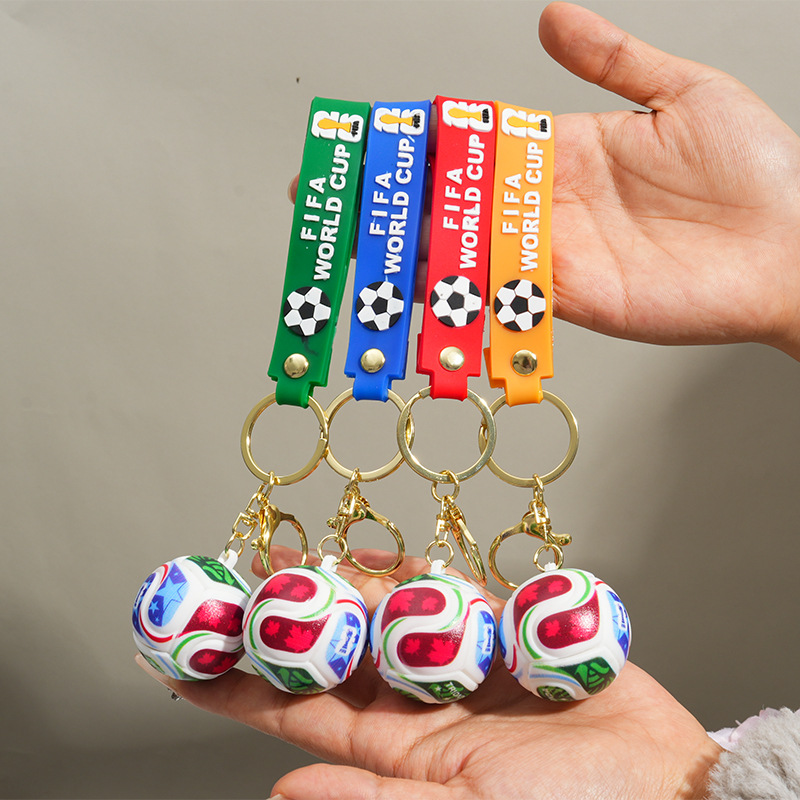 2026 US-Canada-Mexico World Cup Keychains Fan Peripheral Souvenirs Football Pendants Creative Cartoon Gifts