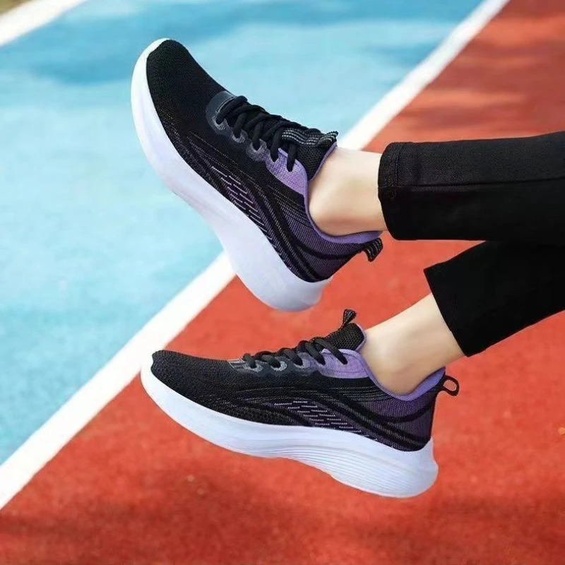 Breathable Lace-up Running Shoes for Women Air Cushion Athletic Sneakers Lightweight Air Mesh Outdoor Sports Training Shoes 260409