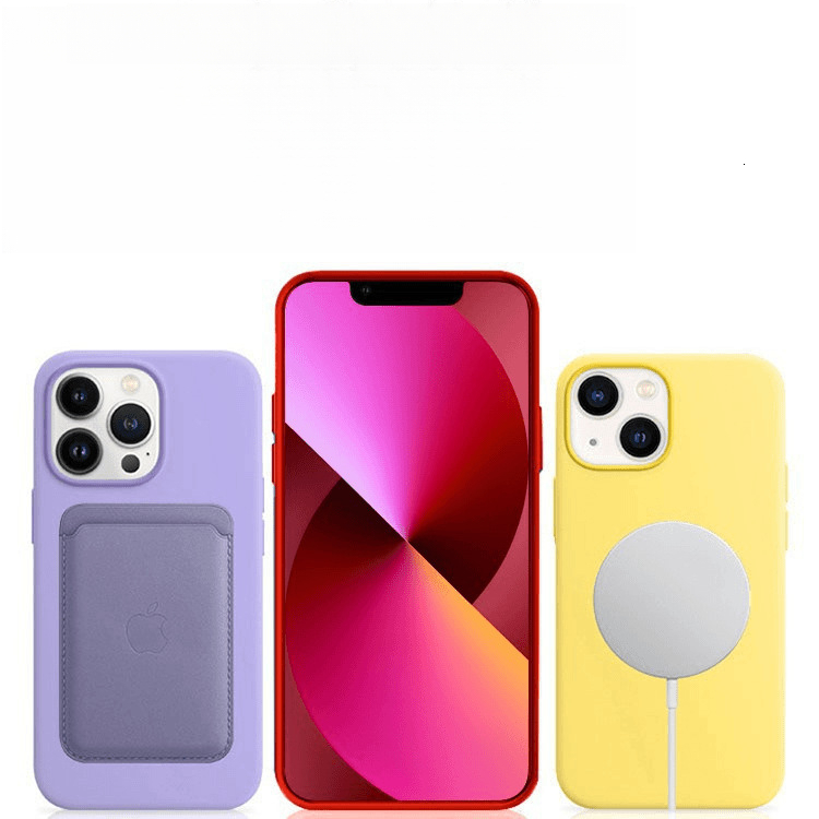 Liquid silicone case suitable iPhone 17, magnetic, full coverage for Apple 14 Pro Max, solid color hard case, thickened