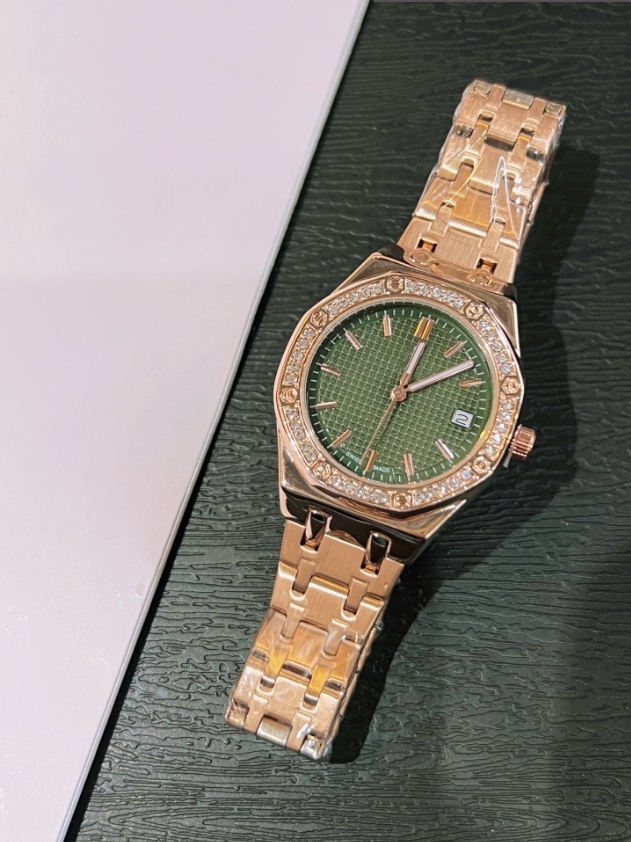 Luxury Mens womens High quality APity Diamond encrusted quartz watches oakity hexagon man lady brand Fashion stainless steel strap men women bracelet #7514