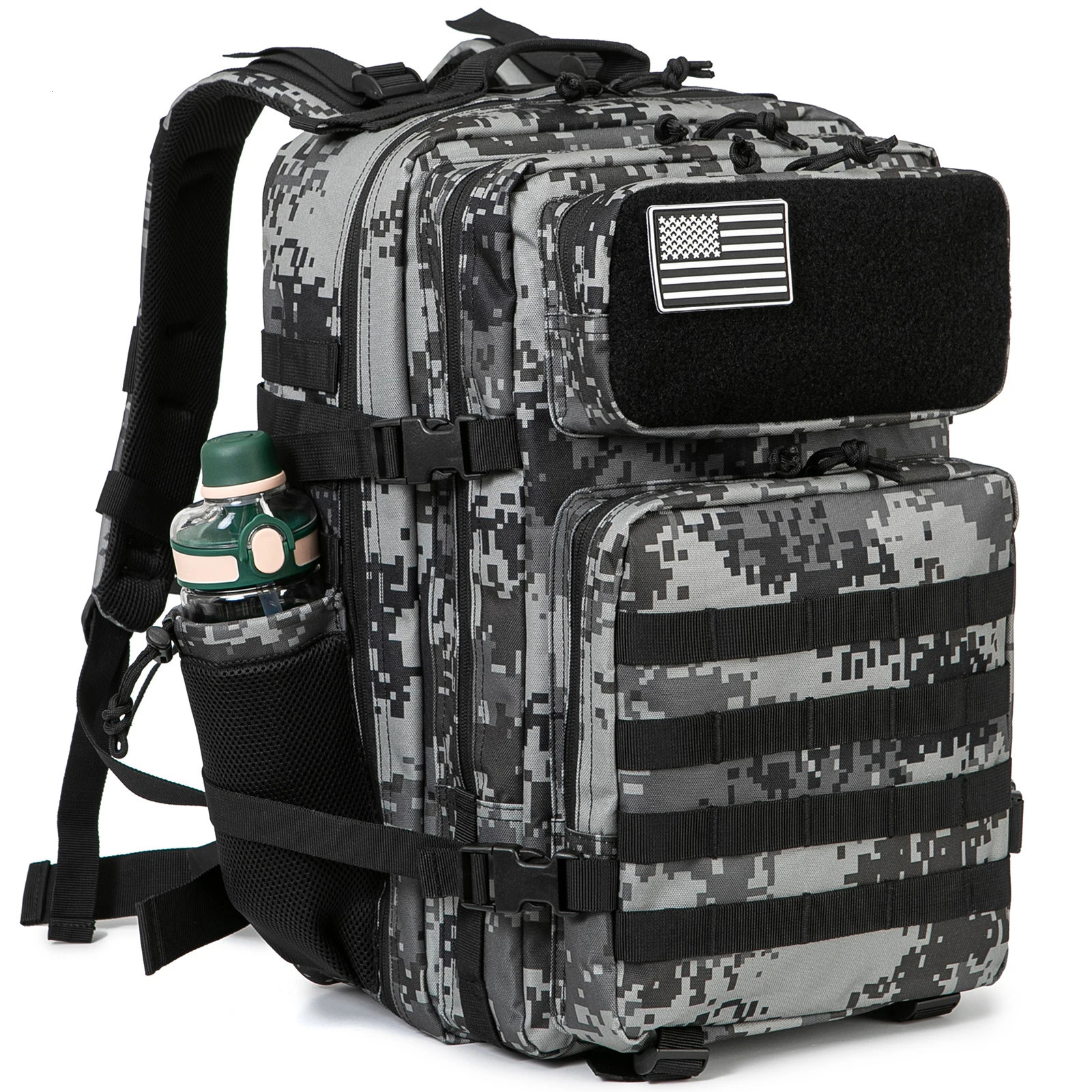 45L Tactical Backpack survival Bag Hunting MOLLE Backpack GYM For Men EDC Outdoor Hiking Rucksack Witch Bottle Holder 260408