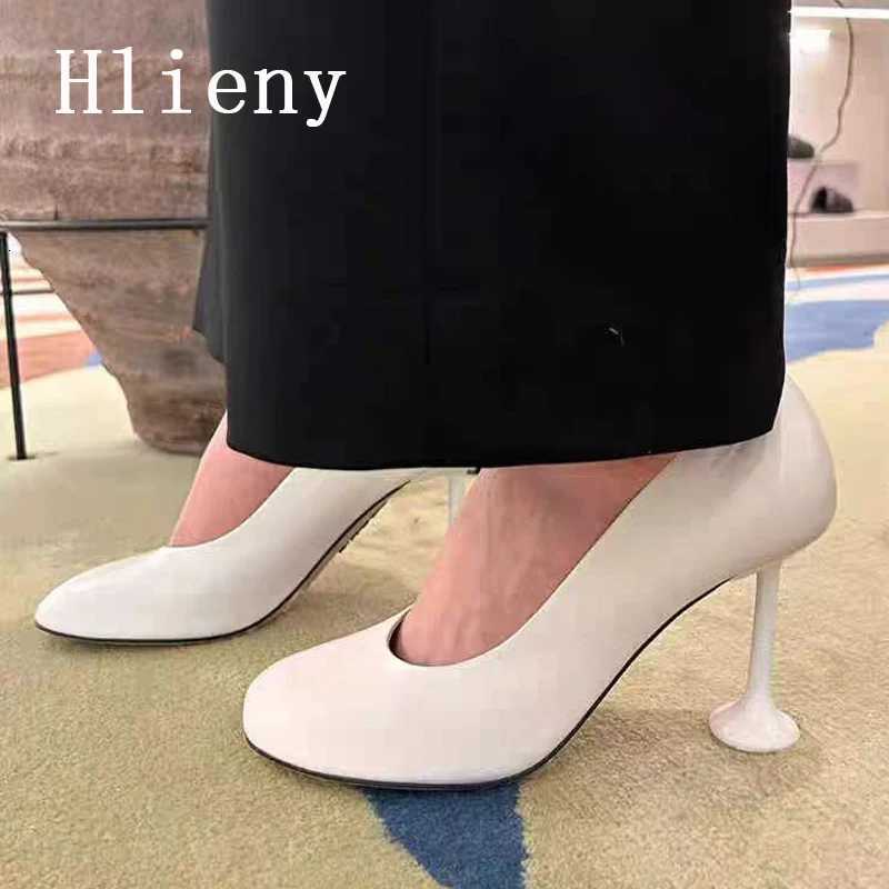 Hlieny Star Style Fashion Square Toe Soft Leather Women Office Pumps Strange High Heels Party Dress Ladies Shoes Black White Z260411