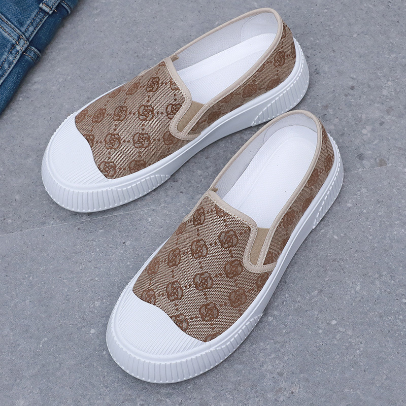 Fashionable women's shoes 2026 spring/summer new print design breathable canvas shoes versatile and comfortable casual shoes free shipping