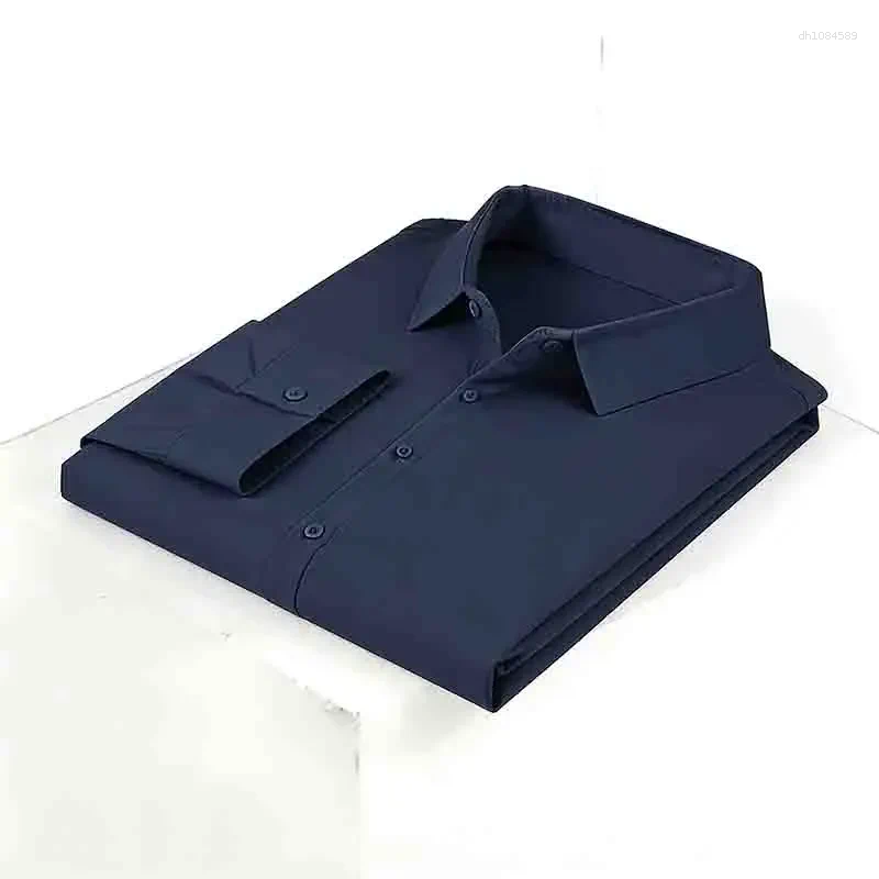 Men's T Shirts Stretch Long Sleeve Dress Shirt Wrinkle-Resistant Business Casual Button Up Top