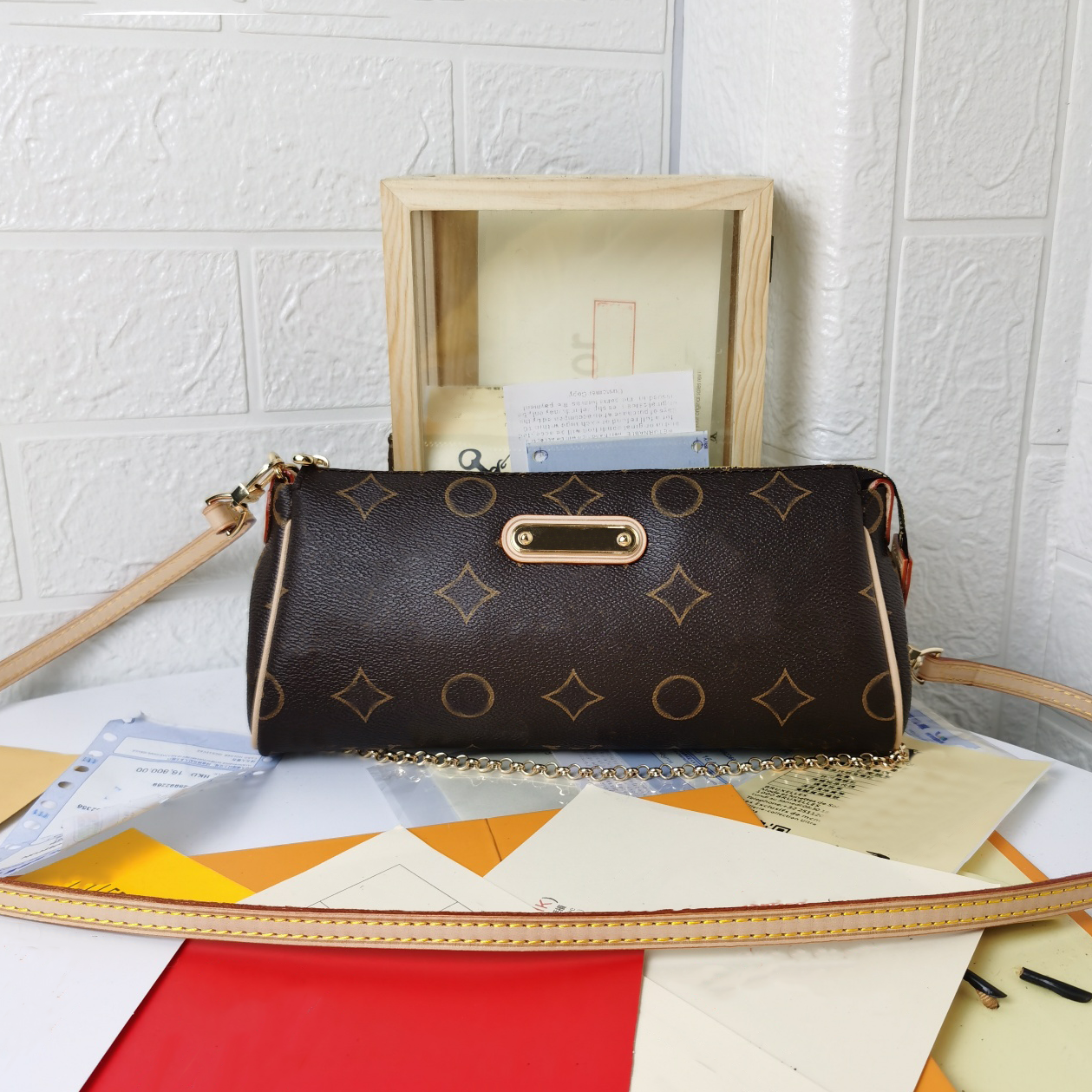 Ladies Fashion Casual Designe Luxury Eva Chain Bag Clutch Bag Wallet Crossbody Shoulder Bag Totes Handbag TOP Mirror Quality M95567 N55214 N55213 Pouch Purse