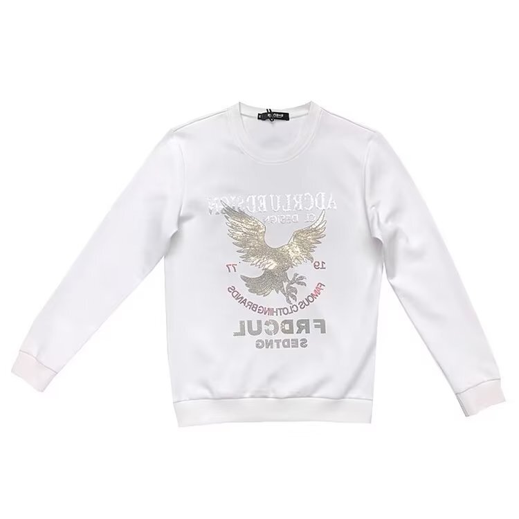 Autumn And Winter Designer T-shirt Luxury Long Sleeved Round Neck Fashion Hot Stamping Hoodie Outdoor Sports With Thick Velvet Insulation Base Shirt M