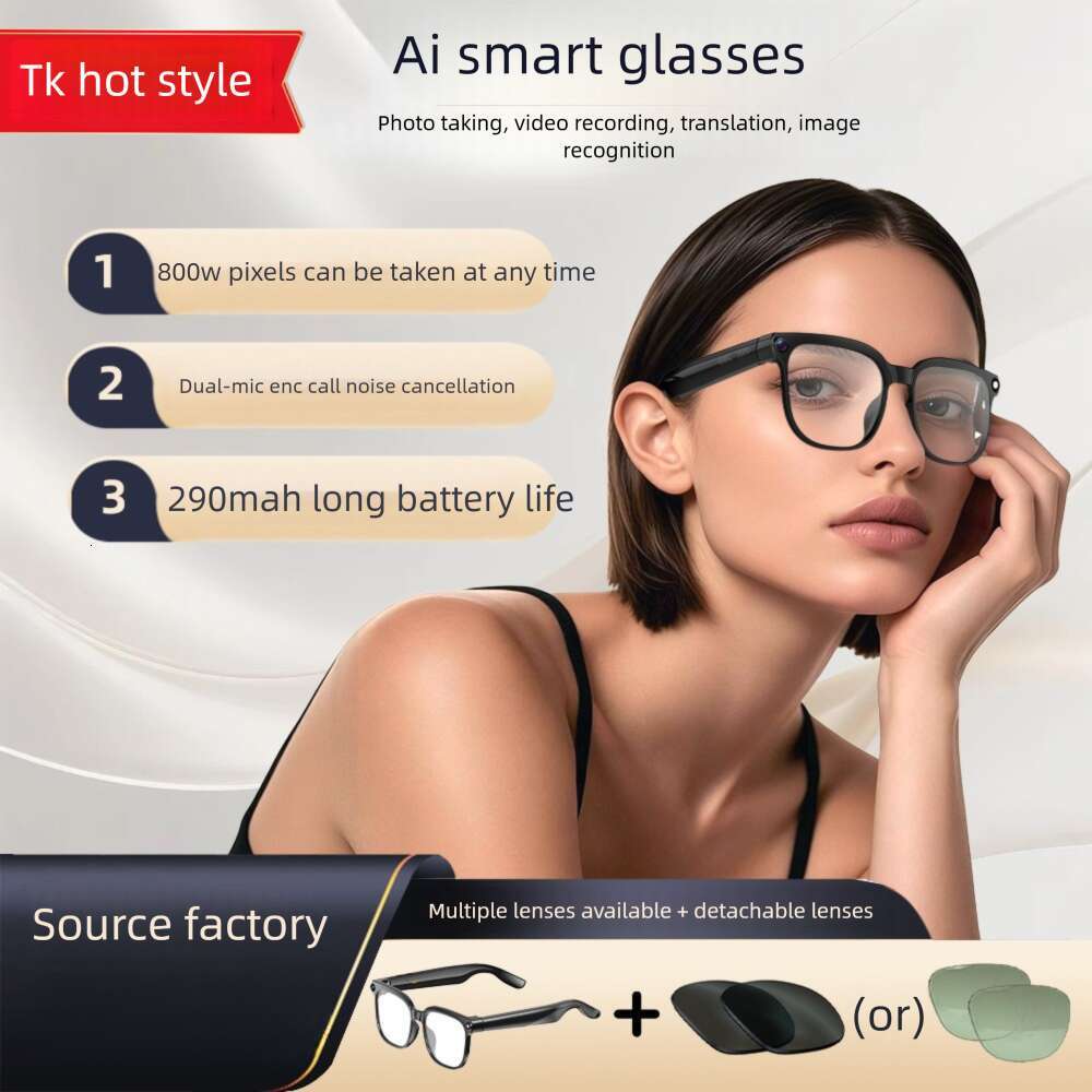 TK Hot Selling Color Changing Smart Glasses Million Pixel High Definition Anti Shake With AI Translation Video Recording Photo Taking Object Recogniti