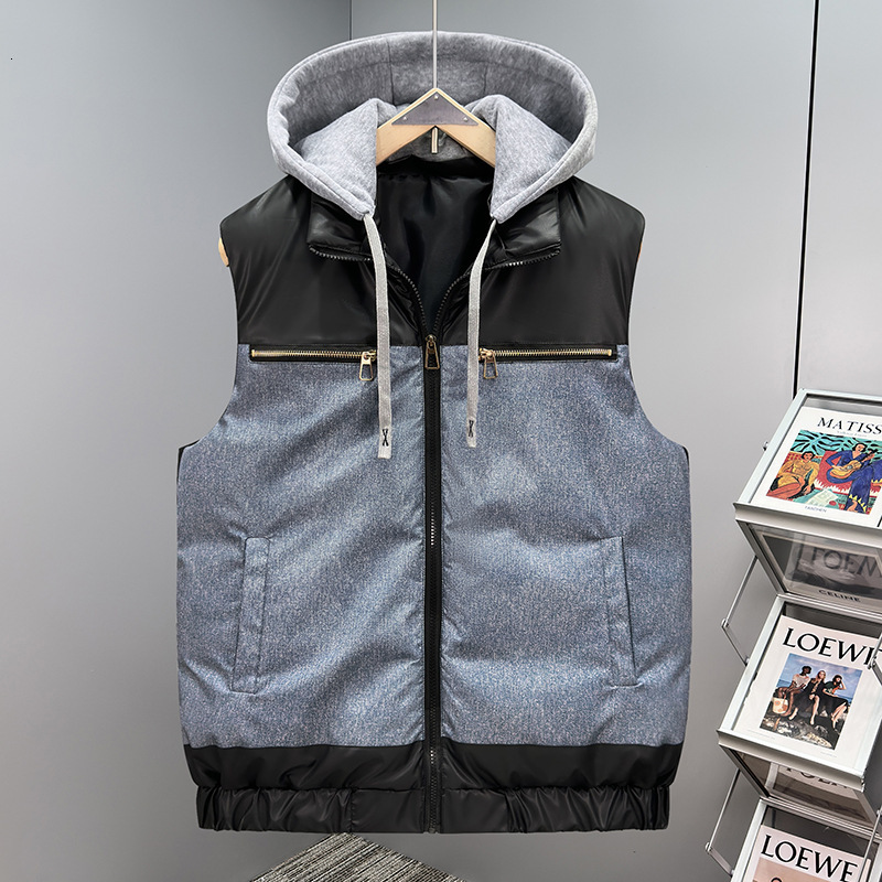 2026 New Design Men's Luxury Warmth-resistant Coat With Outdoor Hoodie Fashionable Trendy Outdoor Vests, Fashionable Casual Washed Clothes