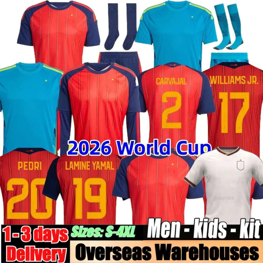 Spain Jersey 2026 World Cup Soccer Jerseys PEDRI GAVI LAMINE YAMAL MORATA Carvajal OLMO FERRAN RODRIGO SPANISH Men Kid Kit Football Shirt 2027 Camiset