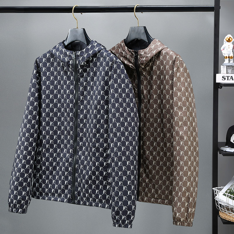 Youth Designer Jacket Men's 2026 New Fashion Casual Reversible Spring And Autumn Outdoor Luxury Sports Hooded Jacket Reversible Windbreaker Whole