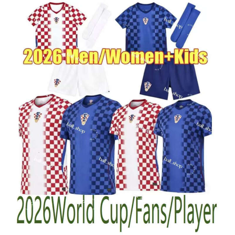 S-4XL Croatia 2026 World Cup Home & Away Kits MODRIC National Soccer Jersey KRAMARIC MORO MAJER SUTALO PERISIC Football shirt men kids set fans player version