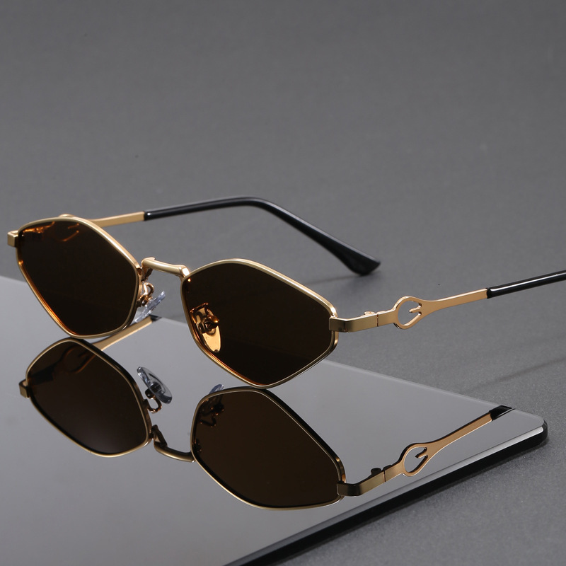 Ladies' Polarized Sunglasses Metal Diamond Shaped Small Frame Designer Sunglasses Outdoor UV Protection Fashionable And Cool Street Style Sun Vis