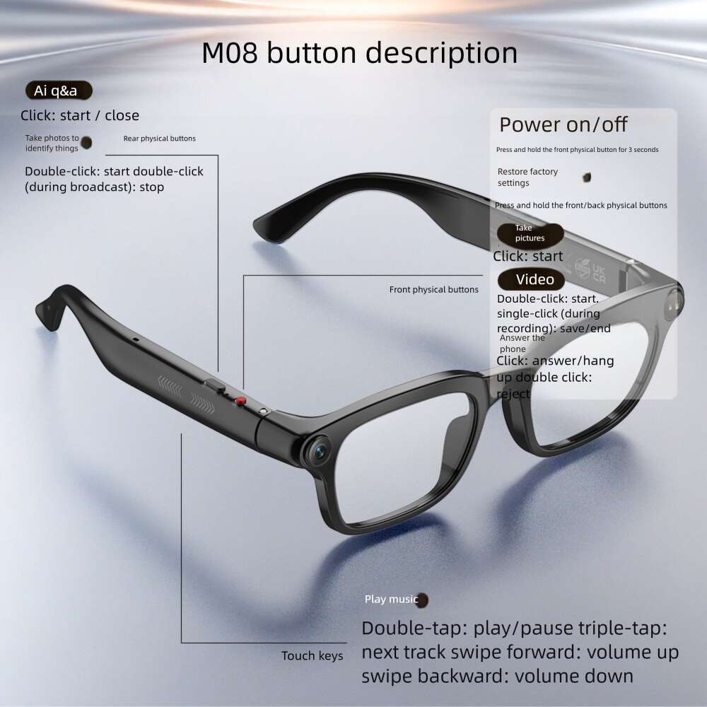 Famous Brand New Model Adaptive Head Circumference Smart Glasses Support Photo Video Recording Language Translation And AI Recognition CKS