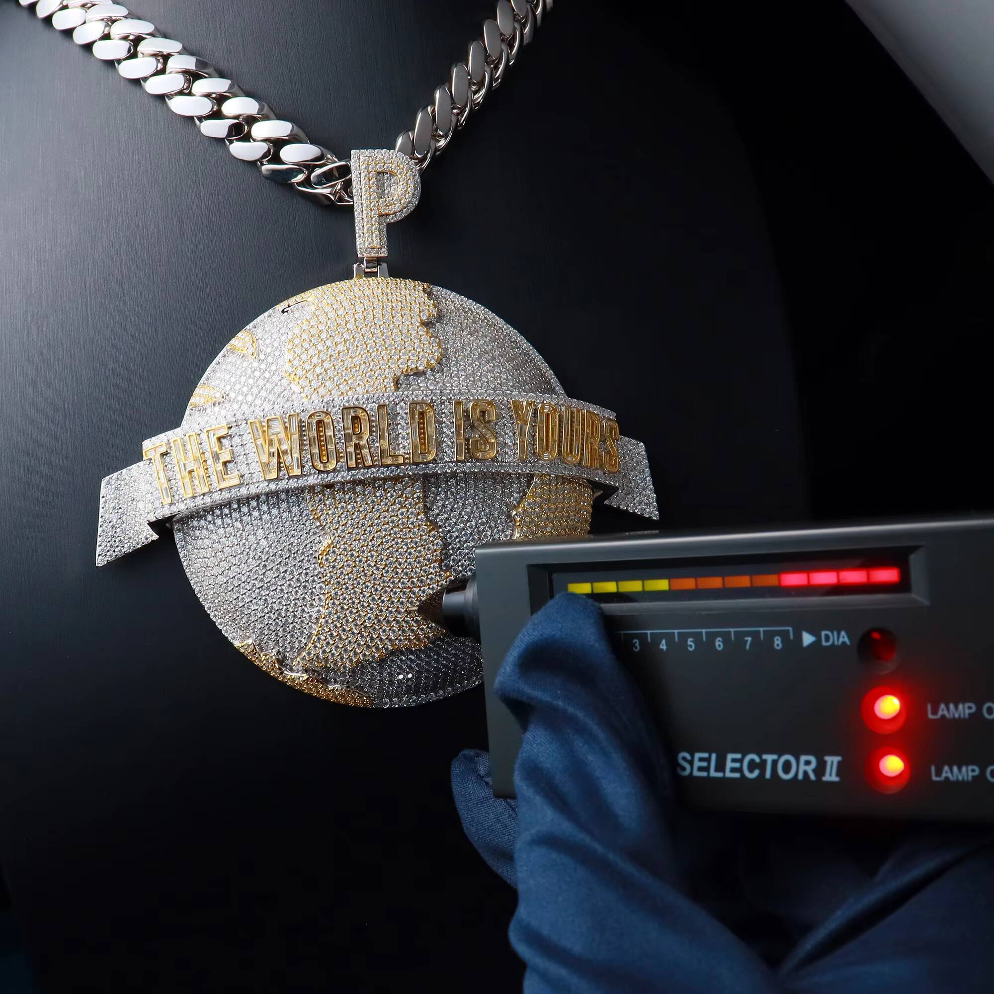 Mens Iced Out Custom Letter Pendant Hip Hop Iced Out S925 Charm Two Tone Gold Over Moissanite Diamond Name Initial 20 Inches