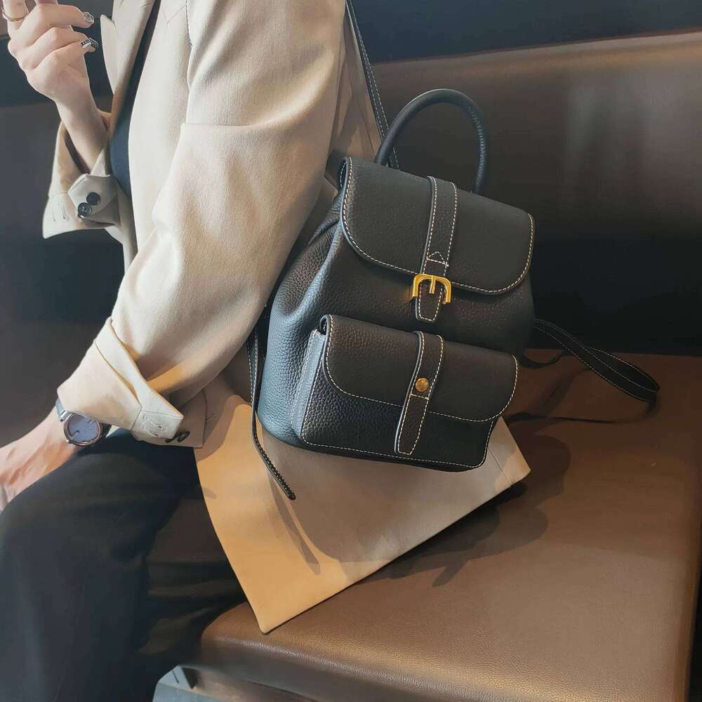 Luxury Handmade Natural Leather Backpack Women Vintage School Bags Small Real Cow Skin Female Shoulder Bag Rucksacks SENYY