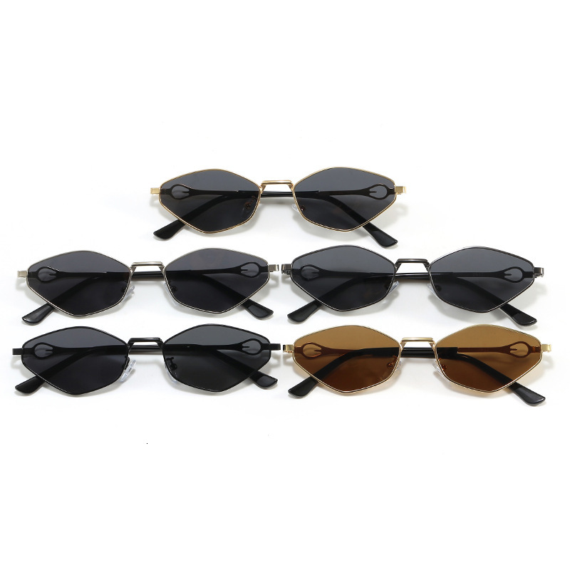 Ladies' Polarized Sunglasses Metal Diamond Shaped Small Frame Designer Sunglasses Outdoor UV Protection Fashionable And Cool Street Style Sun Vis