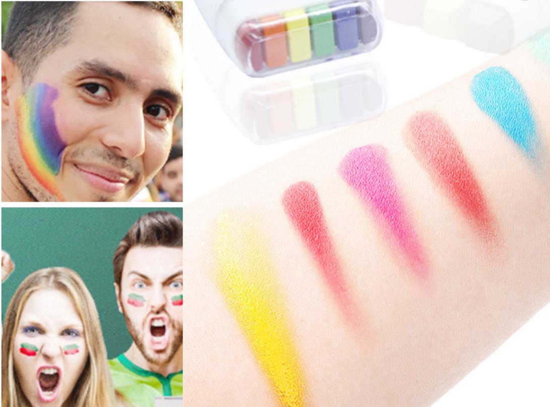 World Cup 6-Colored Human Body Paint Face Rainbow Stripes Facial Graffiti Crayons Fan Activity Face Paint 26-4.4