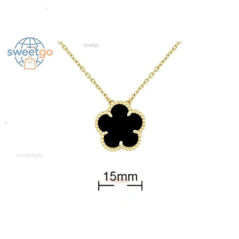 Classic for 15MM clover stainless steel jewlery mother of pearl diamonds flower pendant necklace designer jewelry women gift box