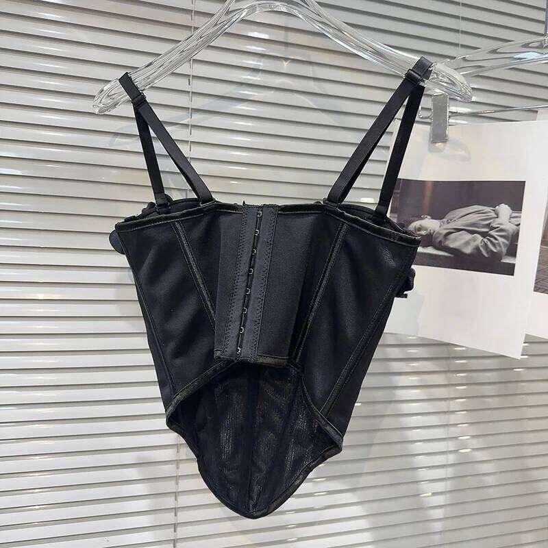 2026 New Women 3D Floral Camisole Fishbone Waist Slim Tank Top With Chest Pad Sexy Sling Vest Fashion Crop Top MAKOUFEI