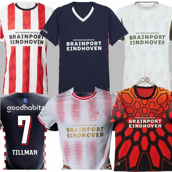 25 26 Eindhoven home Away Soccer Jerseys 2025 Hazard FABIO Sia Home Men It Football Shirts Kids Set TOP Adult Kits LANG 7 DEST 8 DE JONG 9 TILLMAN 10 BAKAYOKO 11 PEPI
