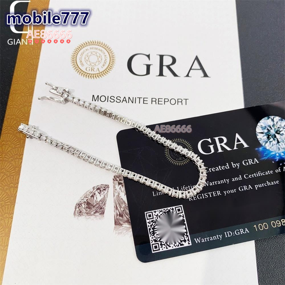 New Arrival 18K Gold Plated GRA Certified VVS Moissanite 2mm Tennis Bracelet 925 Sterling Silver Iced Out Hip Hop Fine Jewelry Pass Diamond Test For M