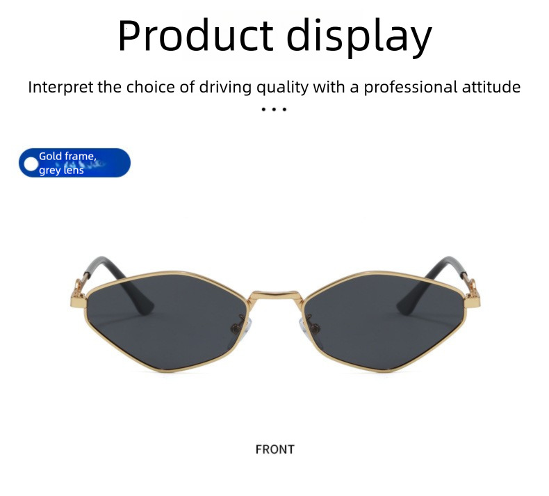 Ladies' Polarized Sunglasses Metal Diamond Shaped Small Frame Designer Sunglasses Outdoor UV Protection Fashionable And Cool Street Style Sun Vis