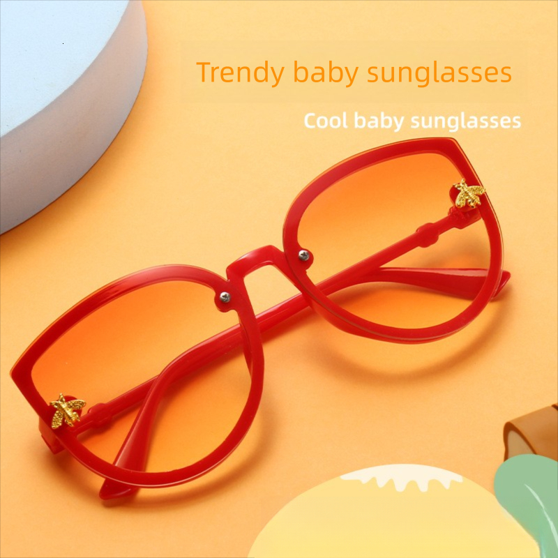 High End New Little Bee Boy Designer Sunglasses Korean Fashion Cool Girls Baby Outdoor Sunglasses UV Resistant Sunshade Glasses Wholesale