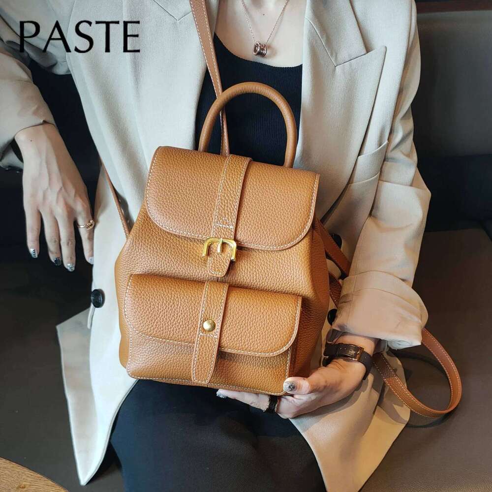Luxury Handmade Natural Leather Backpack Women Vintage School Bags Small Real Cow Skin Female Shoulder Bag Rucksacks SENYY