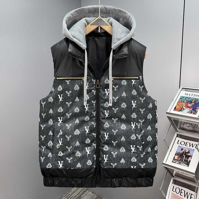 2026 New Design Men's Luxury Warmth-resistant Coat With Outdoor Hoodie Fashionable Trendy Outdoor Vests, Fashionable Casual Washed Clothes