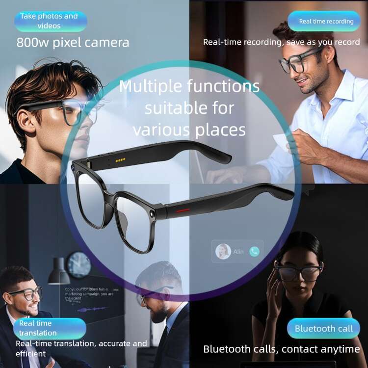 Famous Brand W HD Pixel Smart Glasses With Anti Shake Camera Photo Video Recording AI Translation Object Recognition Music And Call Function CKS