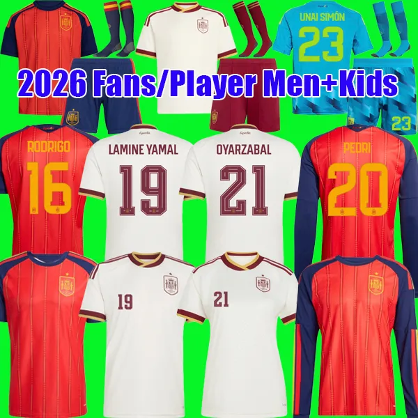 2026 World Cup SPAIN Soccer Jerseys PEDRI GAVI LAMINE YAMAL MORATA Carvajal OLMO FERRAN RODRIGO ZUBIMENDI MERINO Jersey SPANISH Men Kid Kit Football S