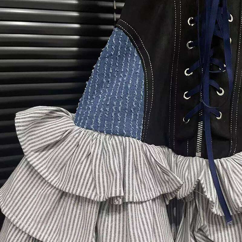 Spring New Arrival Fashion Retro Rivet Halter Sleeveless Dresses For Women Trendy Backless Strap Cake Dress Female A MAKOUFEI