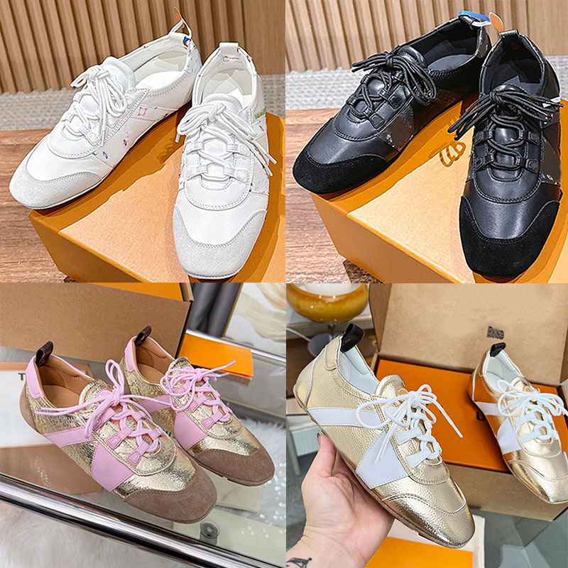 High Quality 1AJJ x TM Sneakerina fashion soft napa leather x TM Sneakerina flat ballet shoes Non slip TPU outsole Casual De Xun training shoes Size 35-42