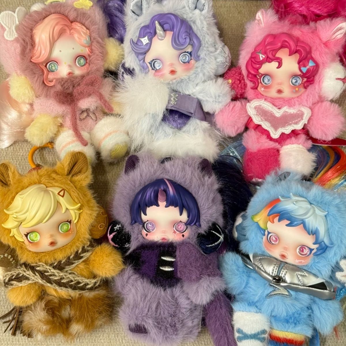 SKULLPANDA x My Little Pony Series Super Secret Edition Plush Doll Pendant Cute Cartoon Keychain Ornament Collectible Gift Toy YIZHIXING