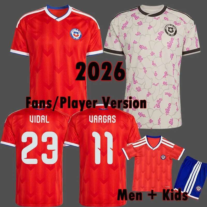 World Cup 2026 Chile National Team Mens Soccer Jersey ALEXIS GUERRERO DAVILA CEPEDA ALTAMIRANO NUNEZ Home away Football Shirts Uniforms