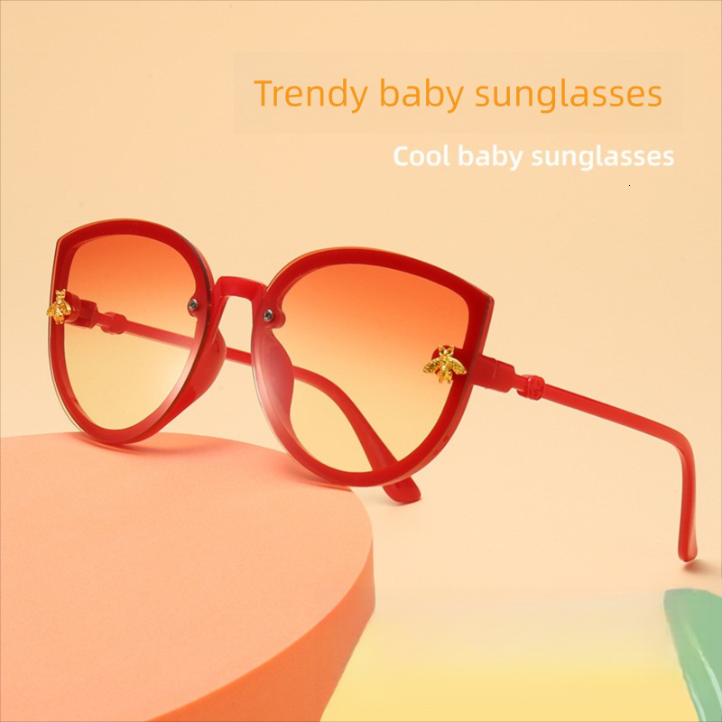 High End New Little Bee Boy Designer Sunglasses Korean Fashion Cool Girls Baby Outdoor Sunglasses UV Resistant Sunshade Glasses Wholesale