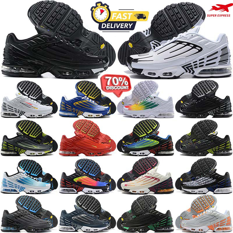 TN Plus 3 Running Shoes Men Women Terrascape Triple Black White Psychic University Blue Hyper Jade Midnight Navy Mens Trainers Outdoor Sports Sneakers