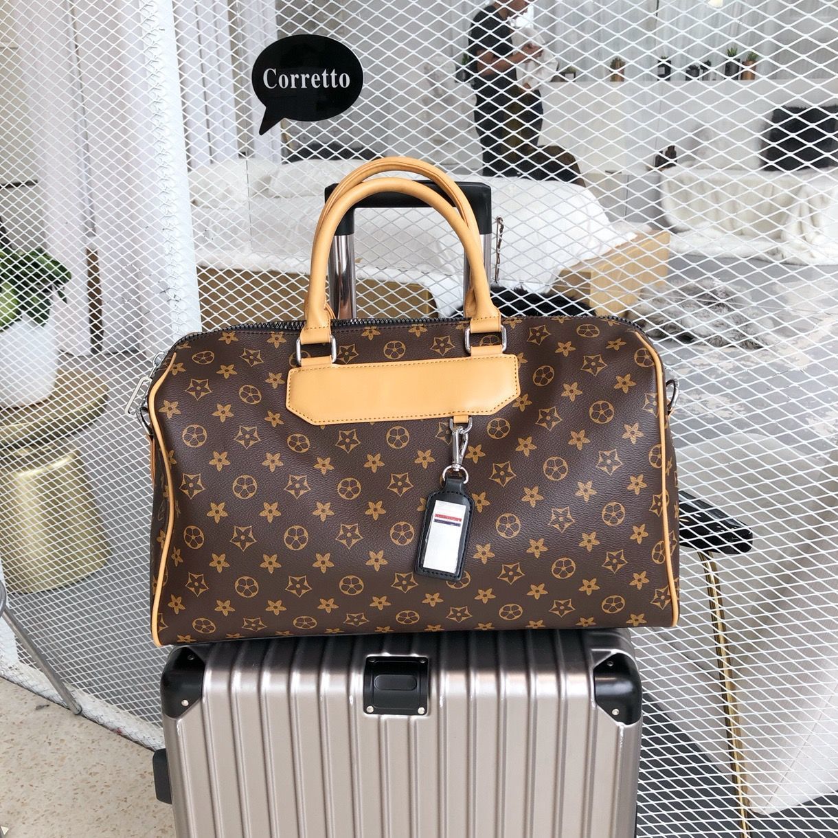 Bestselling 2026s New Fashion Print Travel Bag Business Short Long Trip Large Capacity Luggage Bag Fitness Tote Brown Unisex Free Shipping - view 6