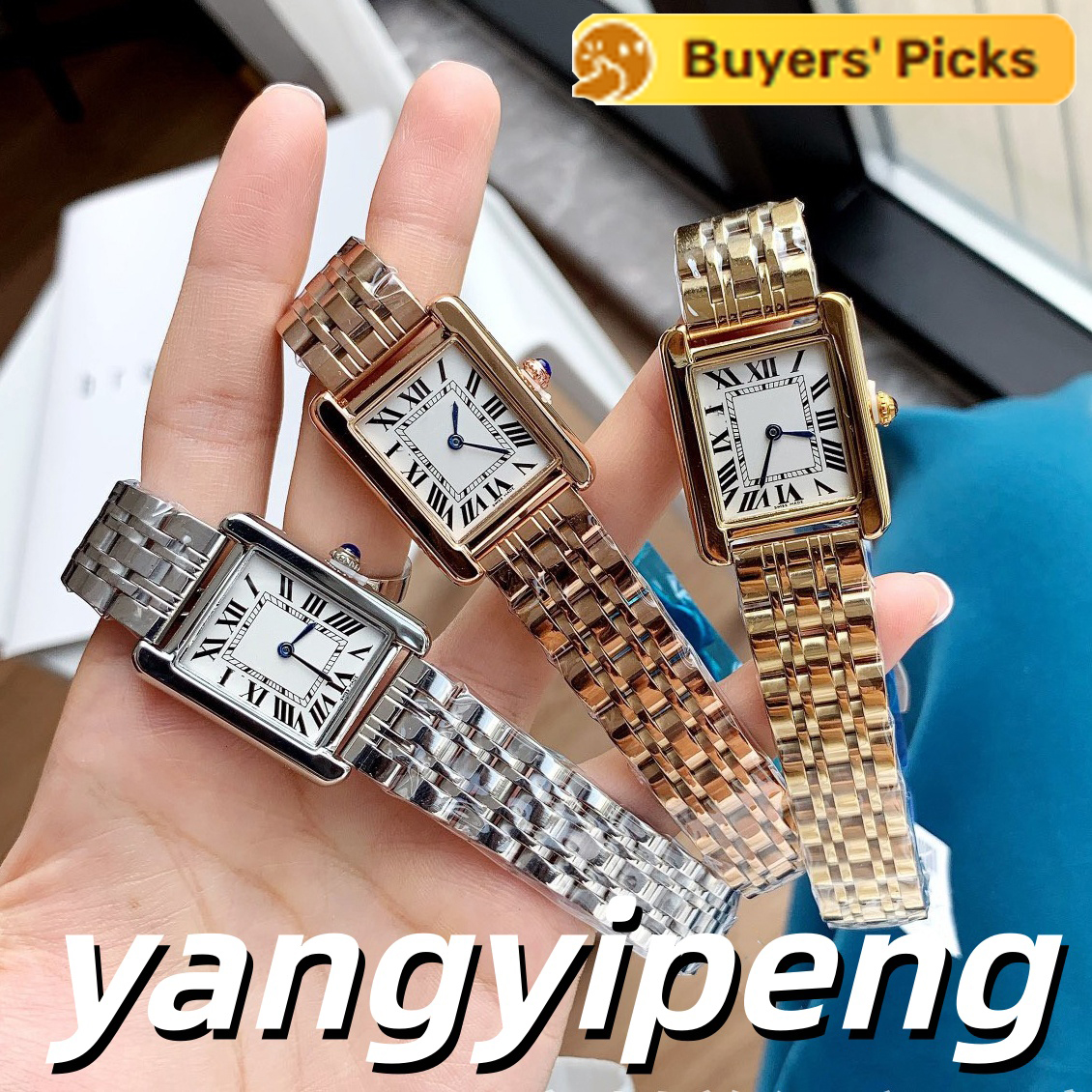 Design woman watch luxury watch square ultra-thin mens watch super clone watch couple watches yuhang01