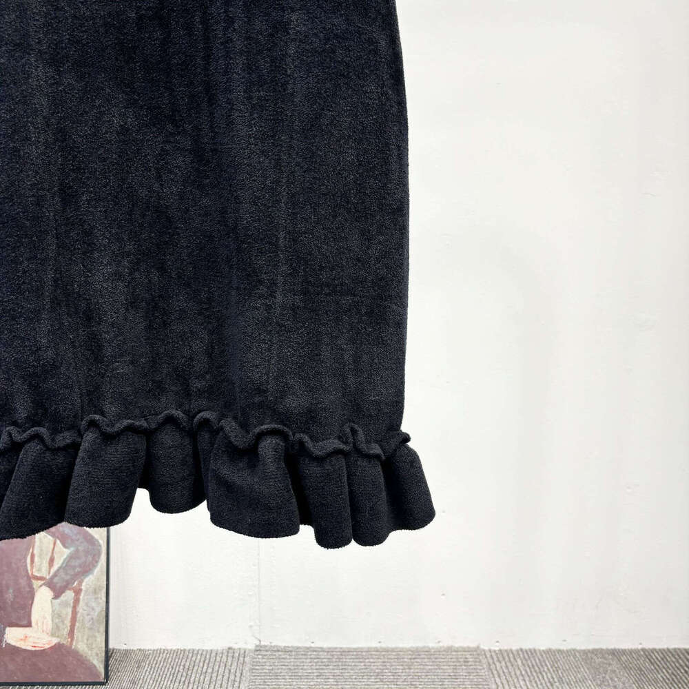 Designer's high-end exquisite beaded French social long dress for women, sleeveless k30 velvet knitted belt mini dress