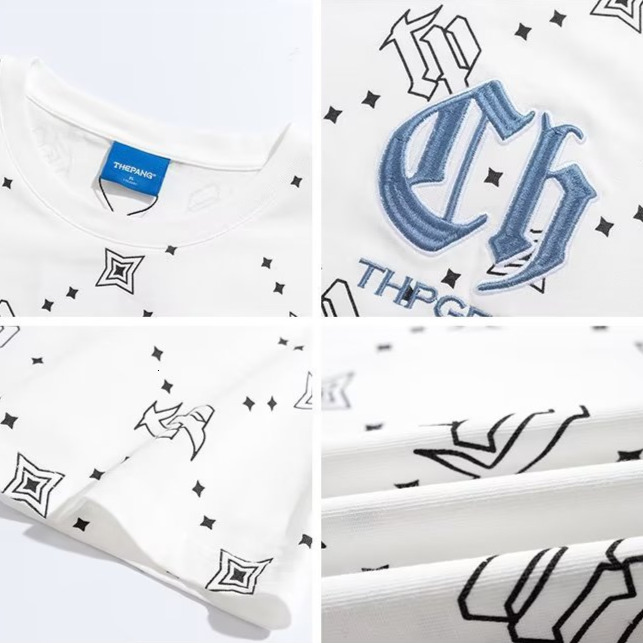 2026 Extra Large 150kg Summer Full Print Designer T-shirt Luxury Trendy Brand Diamond Grid Men's Fat Loose Short Sleeve Top Youth Breathable Mois