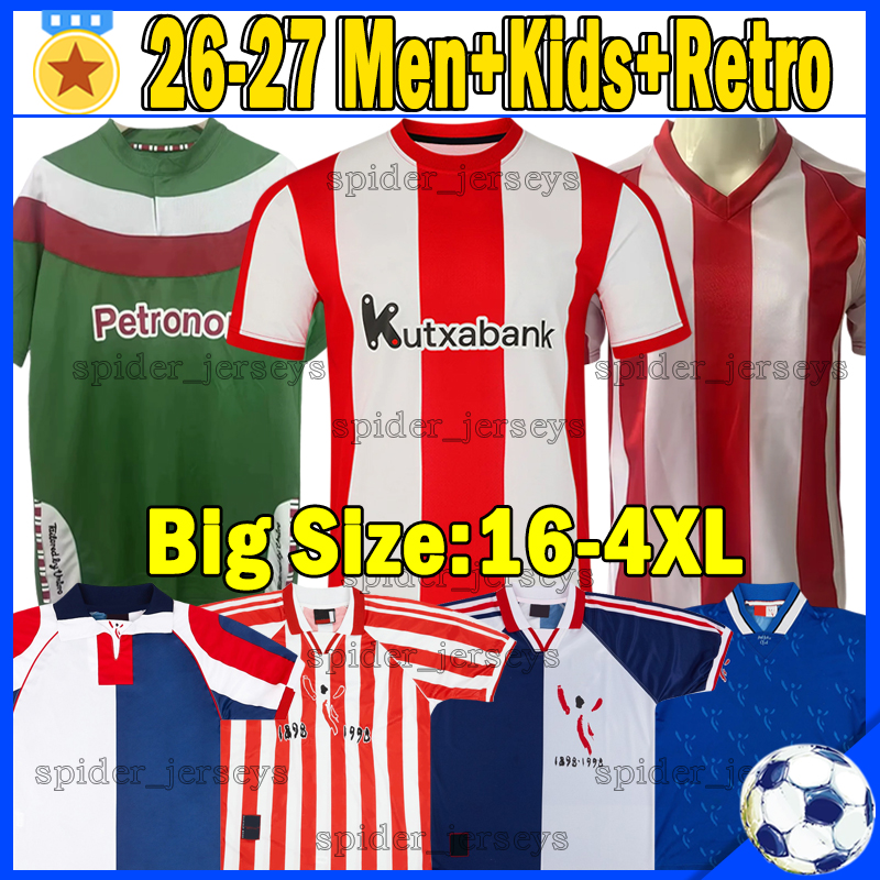 XXXL 4XL 2026 Athletic Bilbao Soccer Jerseys retro 1984 1986 ZIGANDA ETXEBERRIA 1994 97 99 J. GUERRERO 2001 05 08 MUNIAIN 2011 12 Football Shirts Men Uniforms Kids Kits