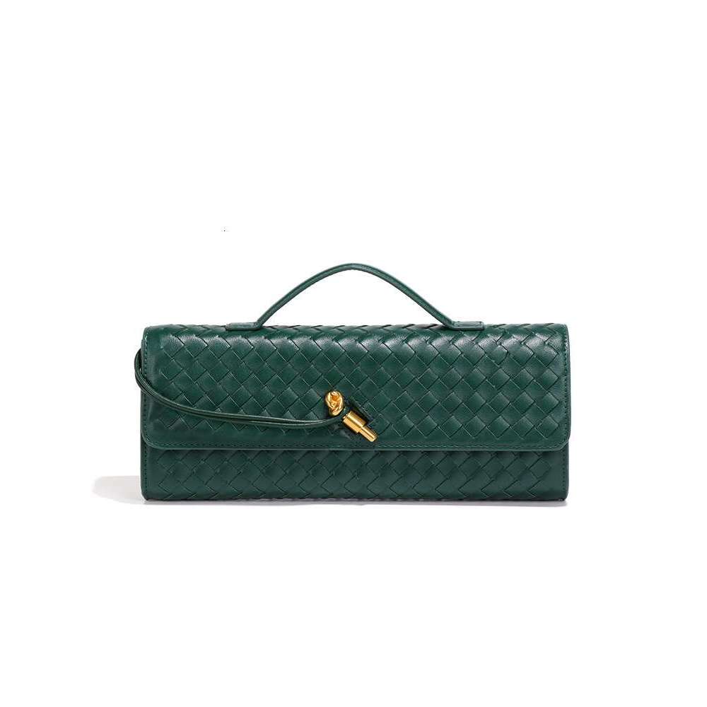 DarkWoven Leather Handbag for Women, Elegant Flap Clutch with Top Handle & Gold Hardware, Versatile Crossbody Shoulder Bag for Daily, Party & Office U