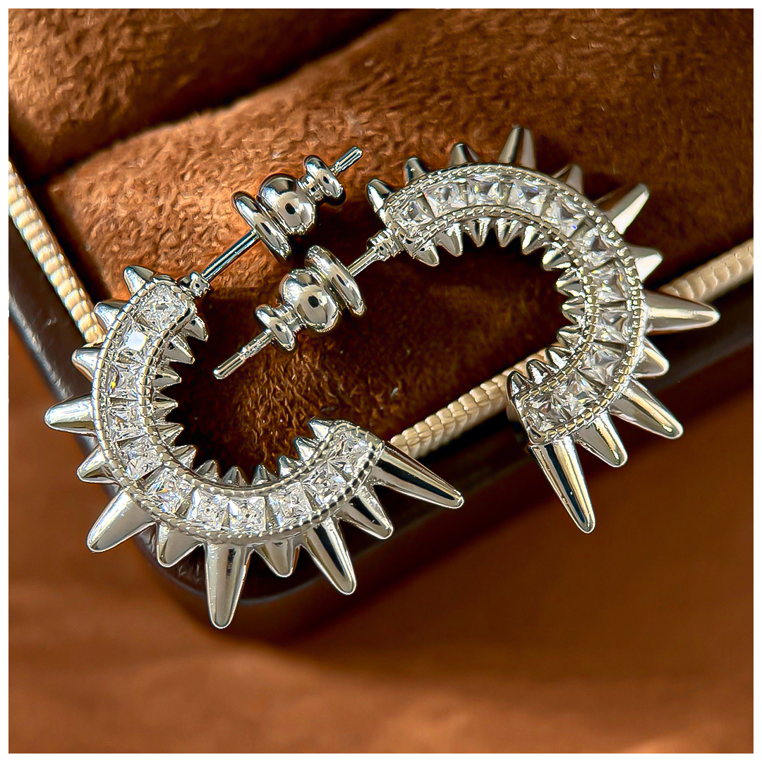 Designer Earrings Designer Earrings Women Delicate Unique Square Zircon Earring Half Hoop C Shape Sunray Star Pave Earrings Luxury Jewlery Designer fo